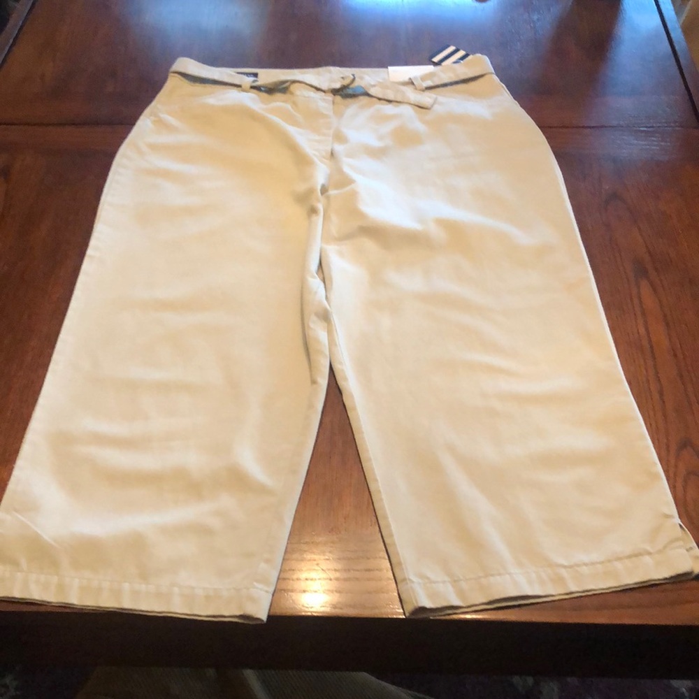 NWT Lands End petite Cropped Twill Chino Size 18P